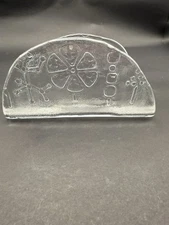 Munro MCM Sweden Glass Napkin Holder With Floral Design