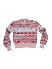 Crewcuts Fair Isle Swan Pattern Sweater Girls XL 14-16 Hearts