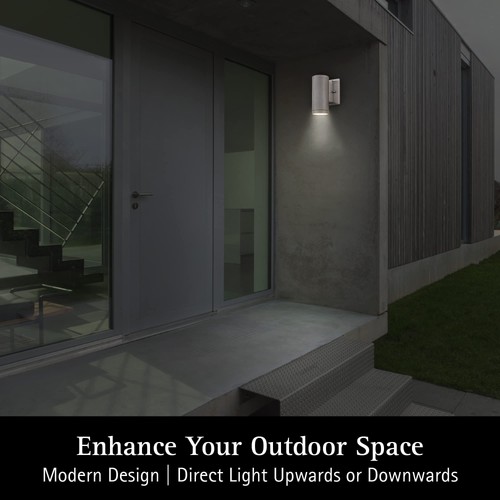 8" LED Modern Wall Sconce Outdoor Light Fixture, 15W, 3000K LED Brushed Nicke... - Picture 2 of 7