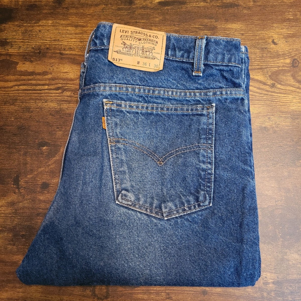 Vtg Levi's Jeans Mens 36x30 Bootcut 517 Orange Tab 90's USA