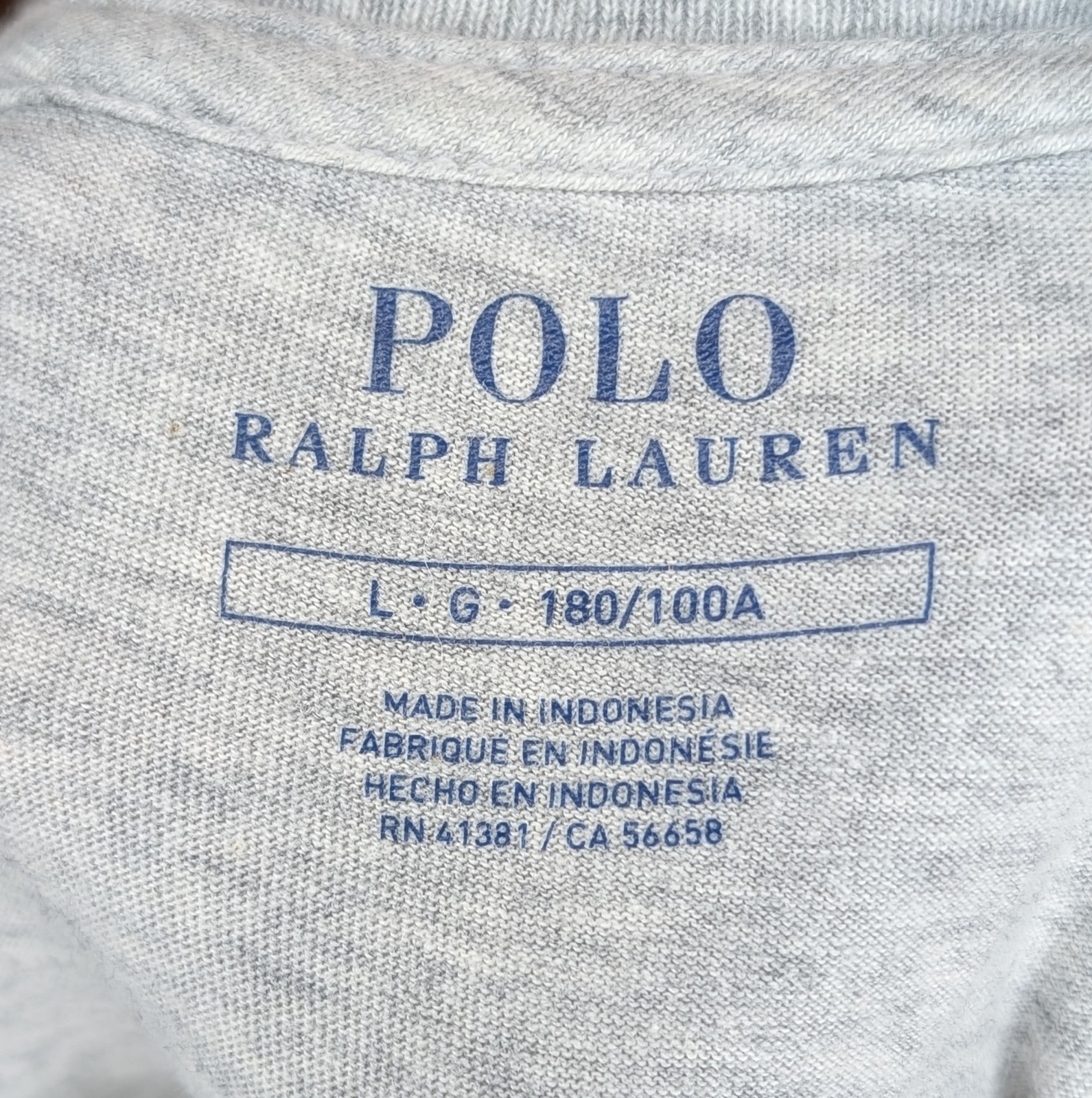 Polo Ralph Lauren uomo L maglietta manica lunga grigio erica girocollo maglietta pony B18
