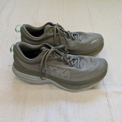 Hoka One One Bondi 8 Sneakers 13D Gray Green Cushion Comfort Shoes