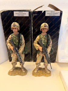 2  American Warrior Soldiers Figurines America's Heritage Collection 9 1/2" Tall