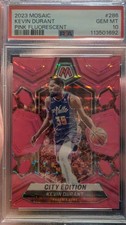 2023-24 Panini Mosaic #286 Kevin Durant Pink Fluorescent 9/10 PSA 10 SUNS