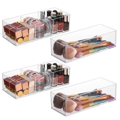 Acrylic Organizer 2-Piece Makeup Organizer Set | Countertop Storage, Drawer O...