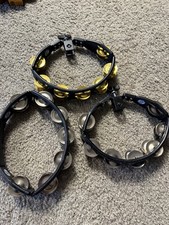 LP Latin Percussion Mountable Tambourine Lot of 3 Metal Brass Jingles Percussion