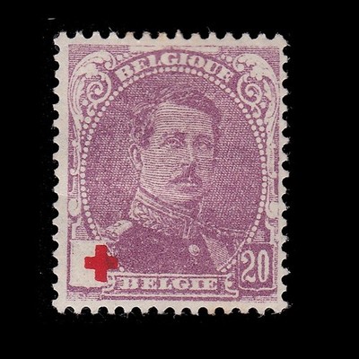 BELGIUM. RED CROSS. 1914. 20c. SCOTT B27. MH + GIFT