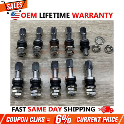 10X Stainless Steel Wheel Tire Valve Stems Hight Pressure Bolt in with Caps US