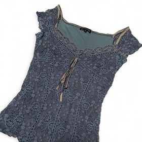 Rare Highly Sought After Ann Ferriday Blue Corset Top Fairy Whimsical Size Large