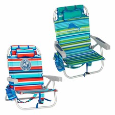 Tommy Bahama 5-Position Backpack Beach Chair Insulated Pouch Pillow 136kg