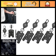 4 Pack Heavy Duty Retractable Badge Holder with Carabiner Keychain, 31.5" Reel