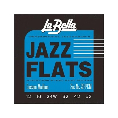La Bella 20PCM Jazz Flats Edelstahl Flat Wound - Custom Medium Electric