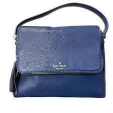 Kate Spade New York Chester Street Miri Blue Pebble Leather Bag Purse Tassel