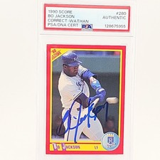 Bo Jackson 1990 Score #280 PSA/DNA Auto Authentic Correct Wathan Royals