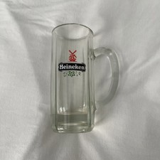 Heineken Holland Large Glass Beer Mug Vintage 1970s Barware
