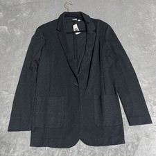 Gap Knit Blazer Womens Small Black Sweater Jacket Single Button Career Office