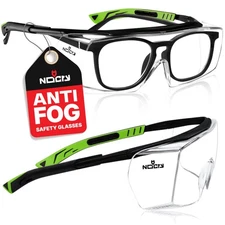 Anti Fog Safety Glasses that Fit Over Glasses with Scratch Resistant Lens — A...