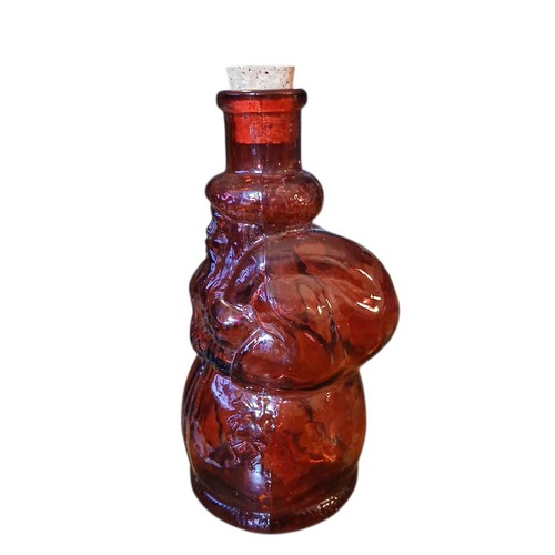 Bottiglia barattolo vetro Babbo Natale vintage vuota rossa made in Spain 7"T - Foto 3 di 8