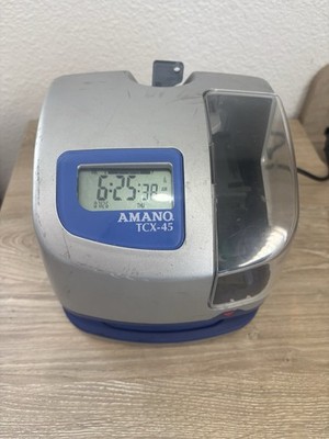 Amano TCX-45 Digital Clock Atomic Time Date Stamp Series PIX-10 TESTED, WORKS