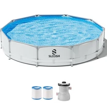 SLOOSH Round Above Ground Pool - 10ft x 30inch Outdoor Round Frame Above Grou...