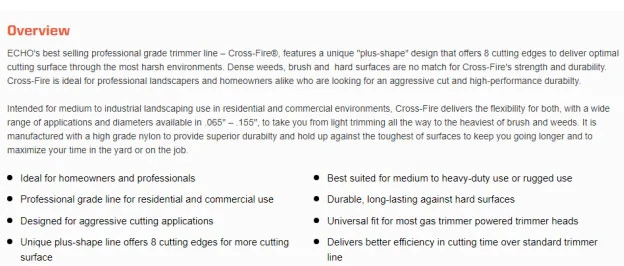GENUINE ECHO CROSSFIRE TRIMMER LINE .155 3LB SPOOL  314155056 - Image 4 of 4