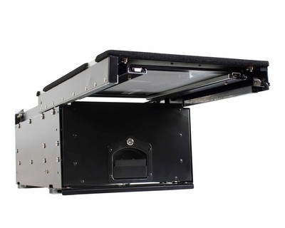 Overland OVS Black Powder Coat w/ Slide Out Drawer & Working Station Cargo Box