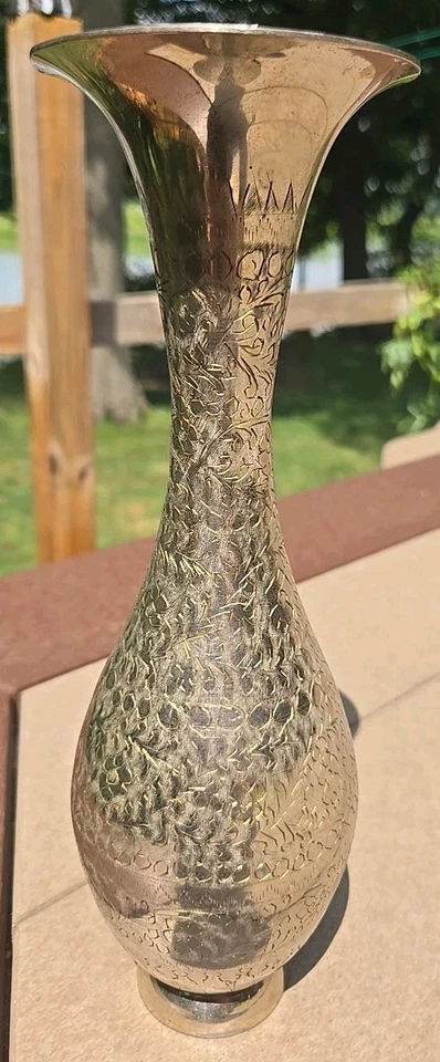 Jarrón India de colección grabado "Z-Y" grabado con "H", 10,5" de alto. SKU11 Foto 3 de 4
