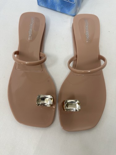 Jeffrey Campbell Balia Jelly Toe Ring Jewel Wedge Slide Nude ClEAR SZ 7 Orig $80 - Picture 2 of 9