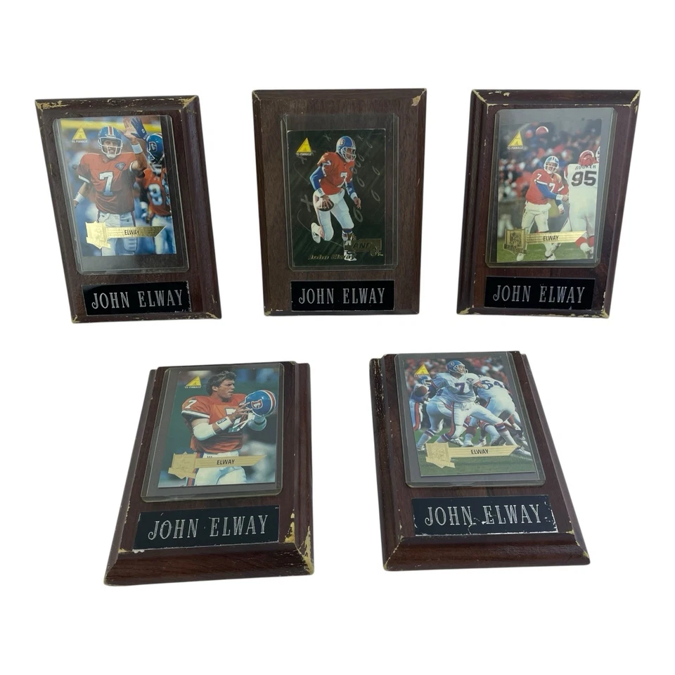 Juego de 5 placas y tarjetas coleccionables John Elway Denver Broncos QB 4x6 pared Foto 2 de 4