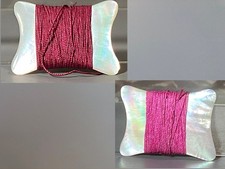 PAIR Antique Thread Winders MOP 19th c Sewing Box Accessories Mother of Pearl