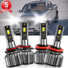 For Ram 3500 2011-2022 4Pcs Car LED Headlight High/Low Beam Combo Bulb 26000LM