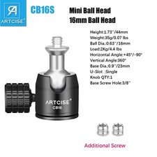 3/8'' Mini Ball Head CNC Metal Low Profile Tripod Ballhead For SLR Camera