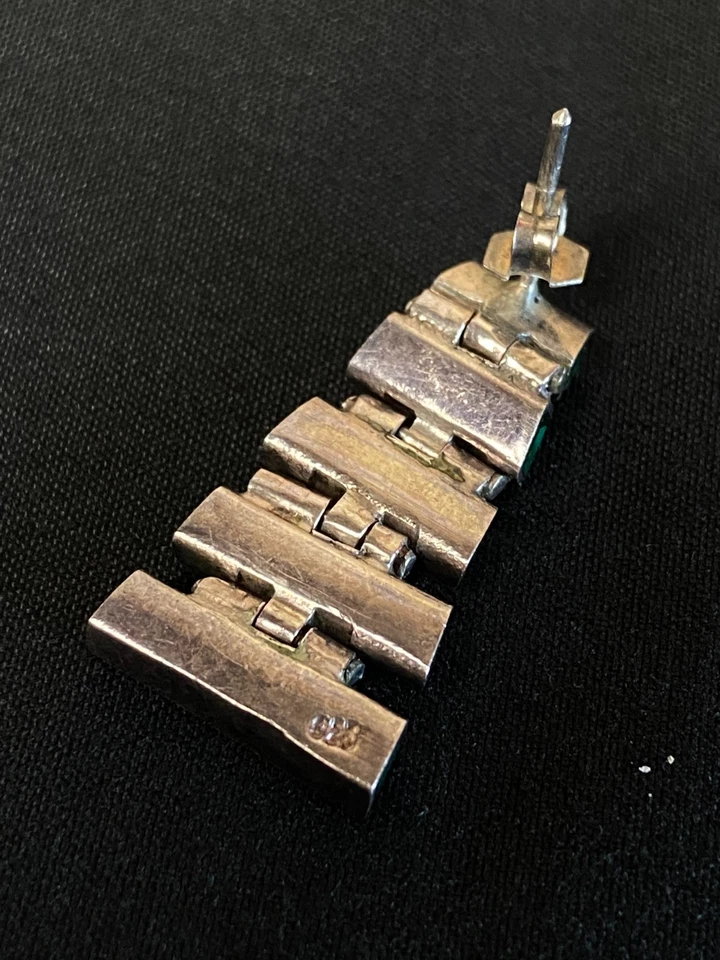 Комплект чилийский серебро 925 зеленый малахит ожерелье браслет и серьги - Изображение 4 из 4