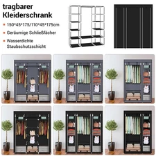 5 Layer 6/9/12 Grids Non-woven Fabric Wardrobe Portable Closet Navy Durable US