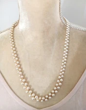 Napier Gold Tone Double Strand Faux Pearl Necklace 22" Vintage Elegant Classic