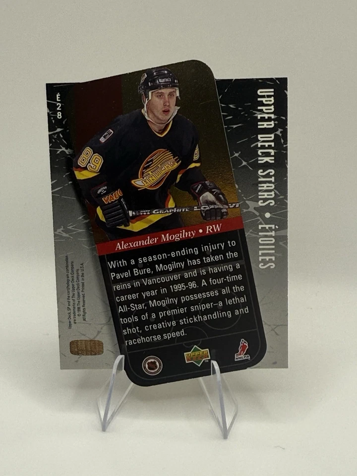 1995-96 SP Stars/Etoiles Die-Cut Gold Parallel Alexander Mogilny #E28 - Image 2 of 4