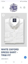 J Press White Oxford Shirt Slim Fit Size 14.5/31