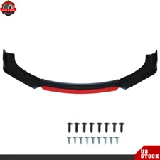 Front Bumper Lip Spoiler Splitter Protector Universal Glossy Black 2 Layers