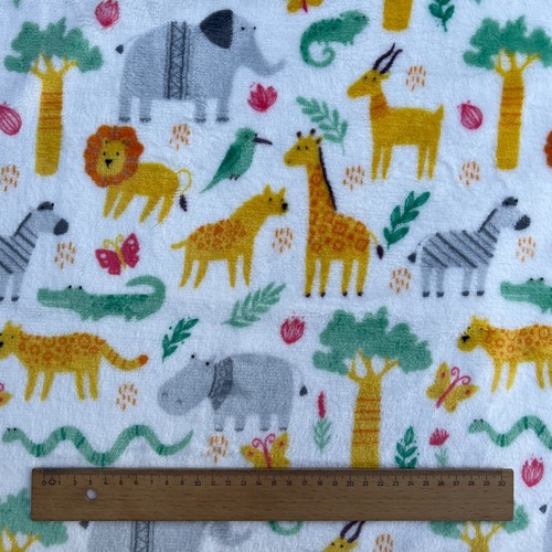 Soft Plush Printed Cuddle Fleece Snuggly Warm Blanket Bedding Fabric Material - Picture 6 of 46