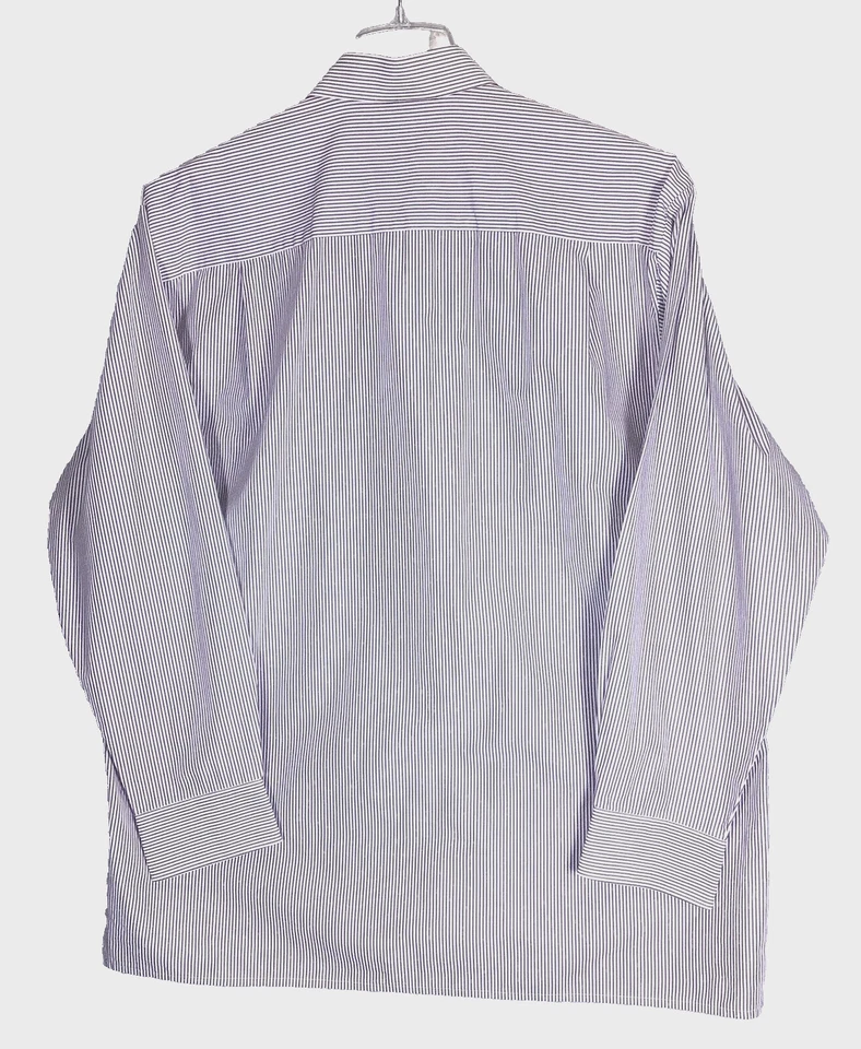 Olymp Tendenz Dress Shirt Men's XL Cotton Burgundy Stripe Long Sleeve Button Up - Image 3 of 4