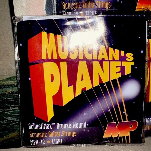 Box 10 New Musician's Planet Guitar Strings AcoustiMax Bronze Wound MPA-12 Light - Picture 2 of 5