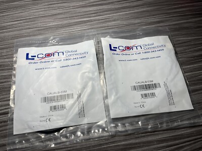 2 PCS L-com USB CAUALB-0.3M CABLE, Latching(stays connect) A Standard B-0.3 M