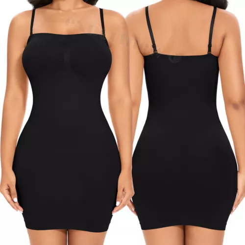 Women's Full Slip Dress Strapless Tummy Firm Control Body Shaper Slim Shapewear - Picture 13 of 33