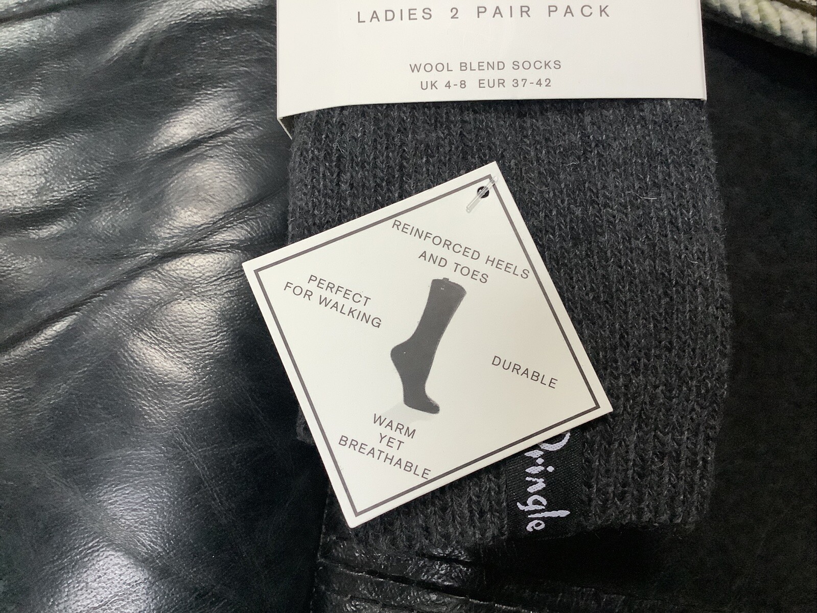 Pringle Ladies Grey 2 Pack Wool Blend Luxury Socks🧦 🧦One Size (4-8)RRP £18.99 image 2