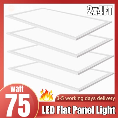 2x4Ft 75W LED Panel Light Kitchen Drop Ceiling Panel Troffer Fixture 100-277v