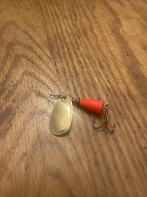 blue fox super vibrax 2 Spinner Fluorescent Red And Gold VTG Lure