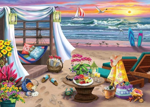 New Ravensburger Jigsaw Puzzle 500 XXL Pieces 16792 Cabana Retreat - Picture 2 of 2