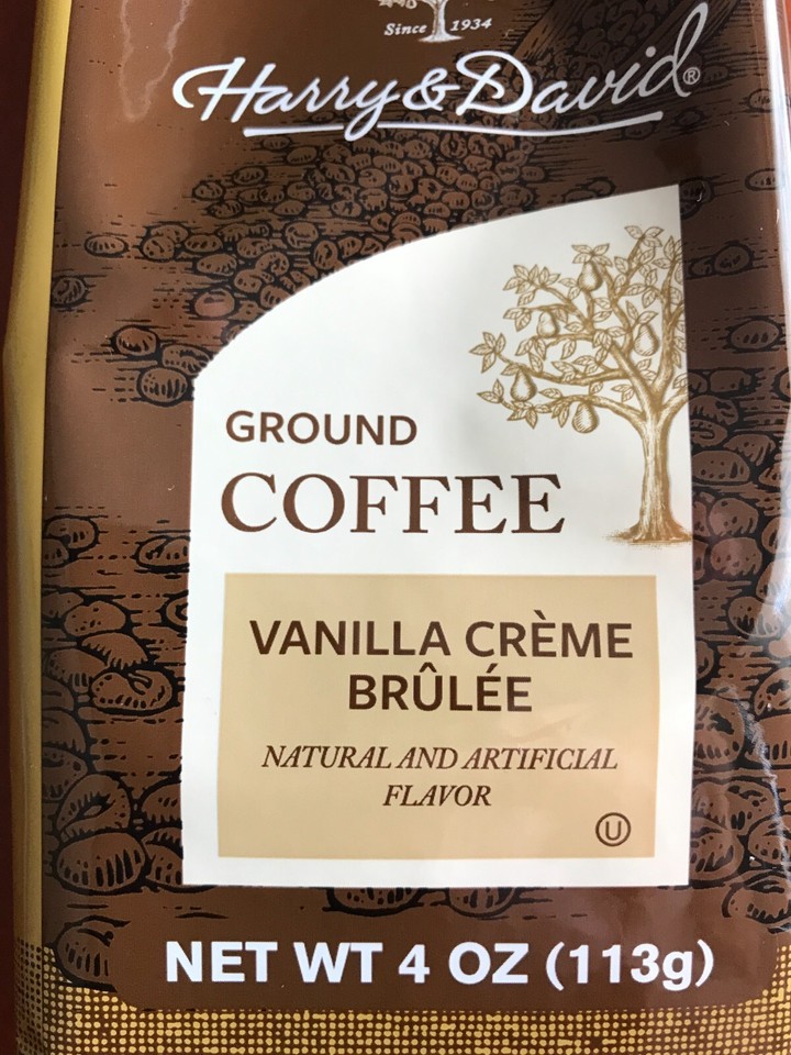 Lot of 2 Bags Harry & David Vanilla Creme Brulee Ground Coffee 4oz 03