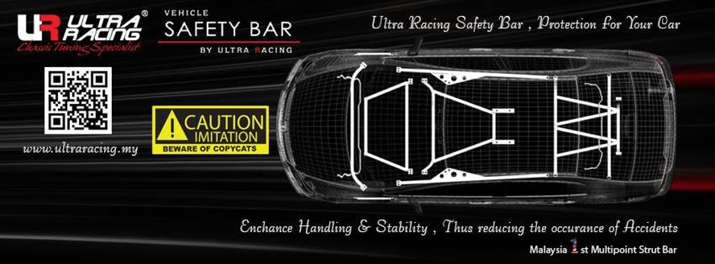 Ultra Racing 2-Point Front Lower Bar For 2004-2010 Scion TC (AT10) – LA2-2464 – White Powder-Coated