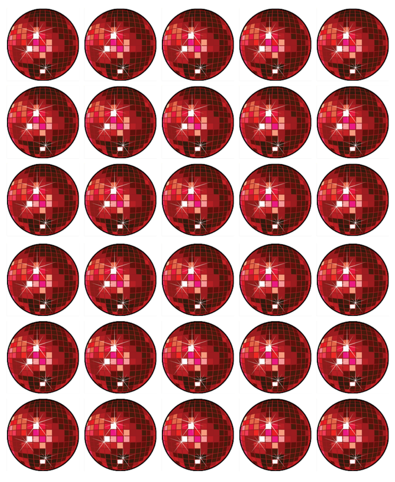 DecoPac Disco Ball Cupcake Toppers - Pack Of 24 Glittery Plastic Rings For Birthday, New Years, Party Decor